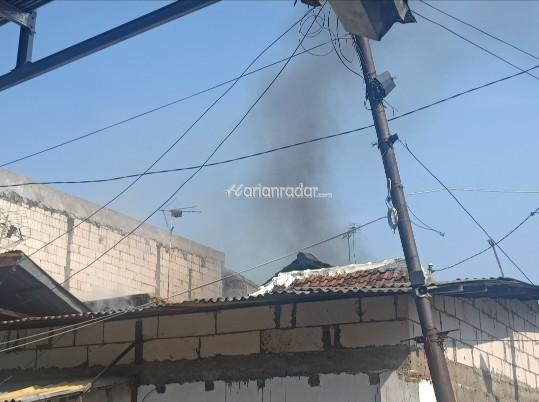 Foto : Rumah permukiman padat penduduk Kebangsaan terbakar