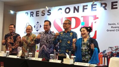 Konferensi Pers Surabaya Printing Expo (SPE) 2023 di Grand City, Surabaya, (foto:samsul-harianradar.com).