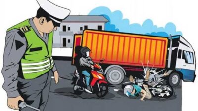 Kecelakaan Maut, Seorang Pemotor Tewas Tertindas Truk, Korban Nekat Lawan Arus
