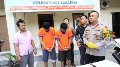Tim Anti Bandit Polsek Sukolilo Polrestabes Surabaya membekuk dua tersangka pencurian kendaraan bermotor yang kerap beraksi di wilayah Gebang Lor Keputih Kota Surabaya.