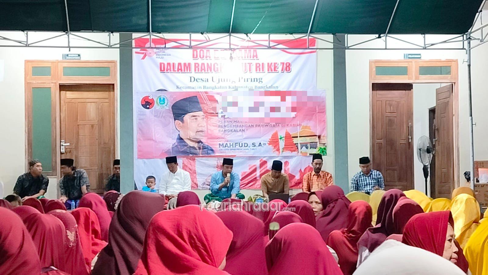 Foto : Mahfud S.Ag Saat Menghadiri Doa Bersama Dengan Warga Desa Ujung Piring