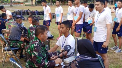 Foto : 174 Calon Siswa Bintara dan Tamtama PK Gelombang ll 2023 Sub Panda Lanal Tegal Ikuti Test Samapta