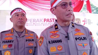 Kepala Biro Pengendalian Personel (Karo Dalpers) SSDM Polri Brigjen Nurworo Danang, saat memberikan pemaparan kepada wartawan di Kenpank Surabaya, (foto:samsul-harianradar.com)