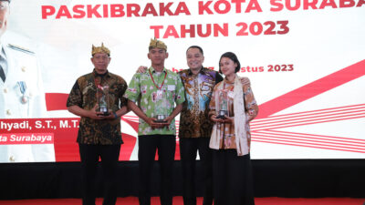 Wali Kota Surabaya Eri Cahyadi resmi menutup Pemusatan Pendidikan dan Pelatihan (Diklat) Pasukan Pengibar Bendera (Paskibraka) Tahun 2023,