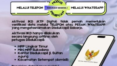 Aktivasi IKD Jadi Modus Penipuan, Pemkab Sidoarjo Ingatkan Masyarakat Untuk Waspada