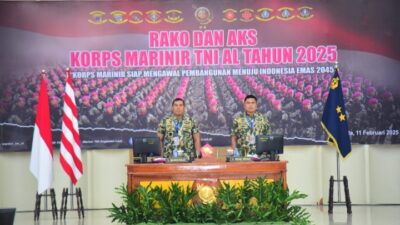 Foto : Dankodikmar Bersama Danpuslatmar Kodiklatal Ikuti Rako dan AKS Korps Marinir 2025