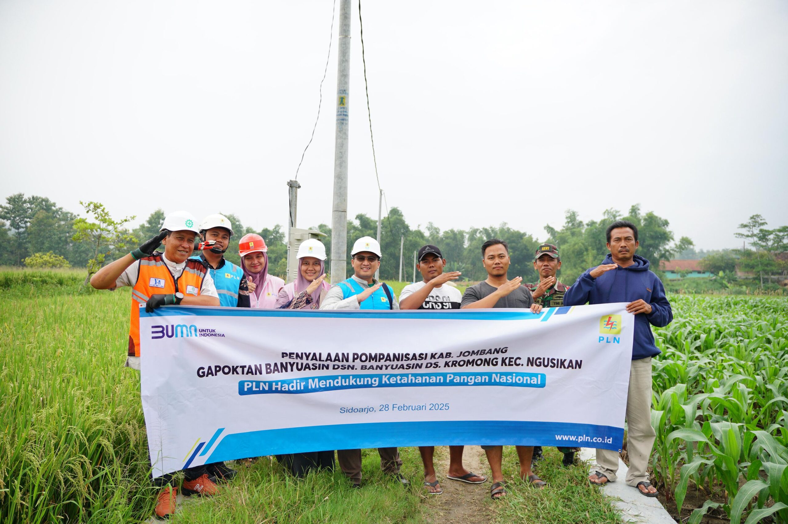 Dukung Program Pompanisasi, PLN Sidoarjo Operasikan Pompa Gapoktan Banyuasin