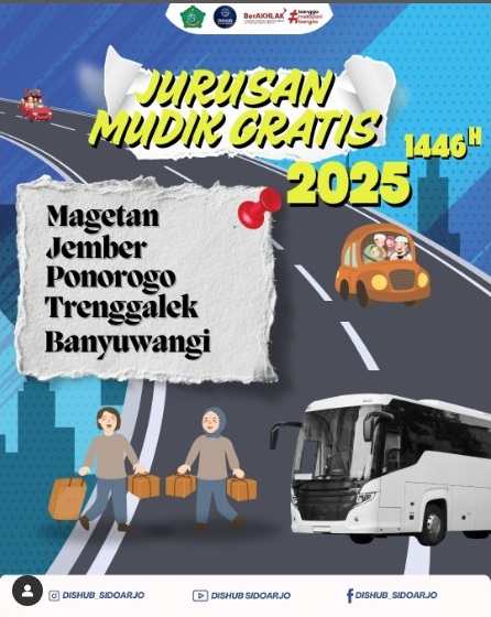 Pemkab Sidoarjo Buka Pendaftaran Mudik Gratis
