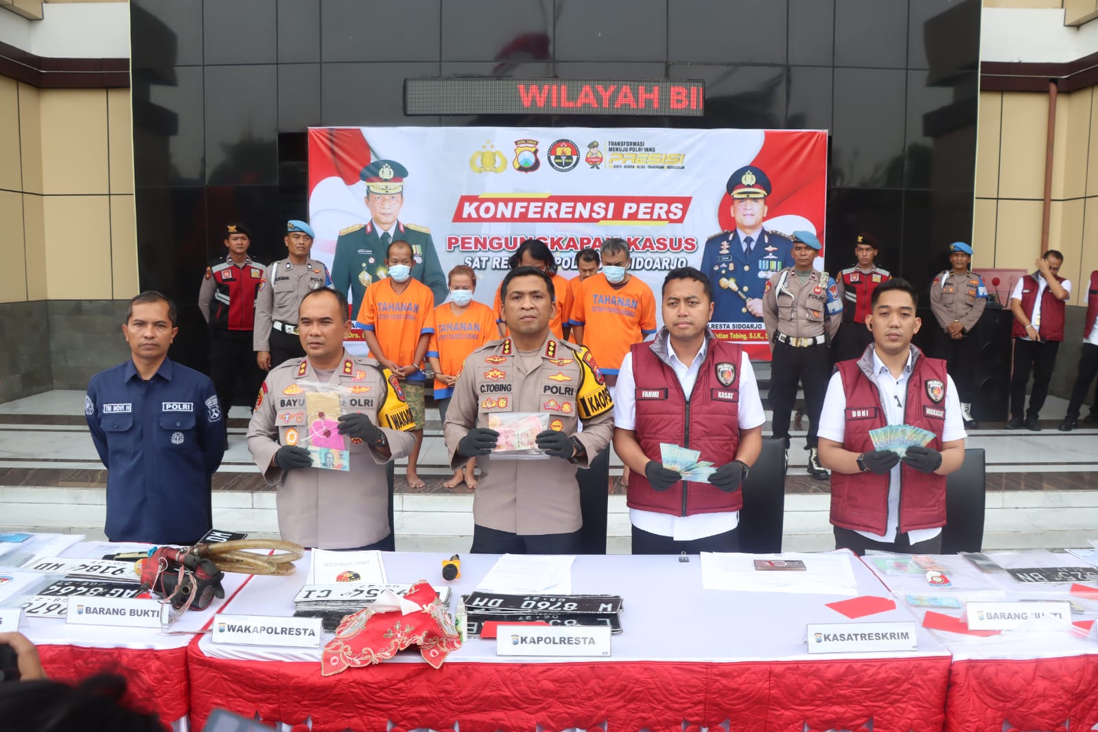Peredaran Uang Palsu Berhasil Diungkap Polresta Sidoarjo