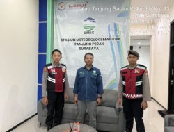 Patroli Presisi Polres Tanjung Perak dan BMKG Antisipasi Cuaca Ekstrem di Surabaya