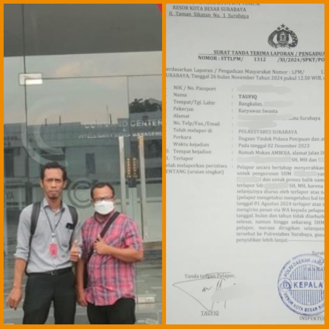 Keterangan Foto: Taufiq (Korban) sebelah kiri didampingi Pengacaranya