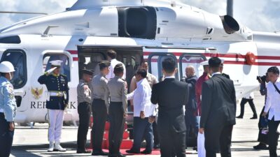 Helikopter AW 189 Polri Melaksanakan Pelayanan Penerbangan Kepresidenan untuk Presiden RI dan Presiden Perancis dengan Sukses