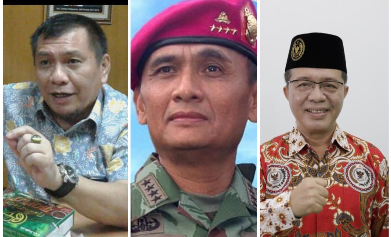 Dari kiri ke kanan : Djoko Sungkono, Laksamana TNI (Purn) Sumardjono dan H.Indra Utama