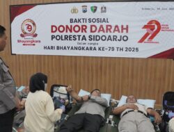 Sambut Hari Bhayangkara Ke-79, Polresta Sidoarjo Gelar Donor Darah untuk Kemanusiaan