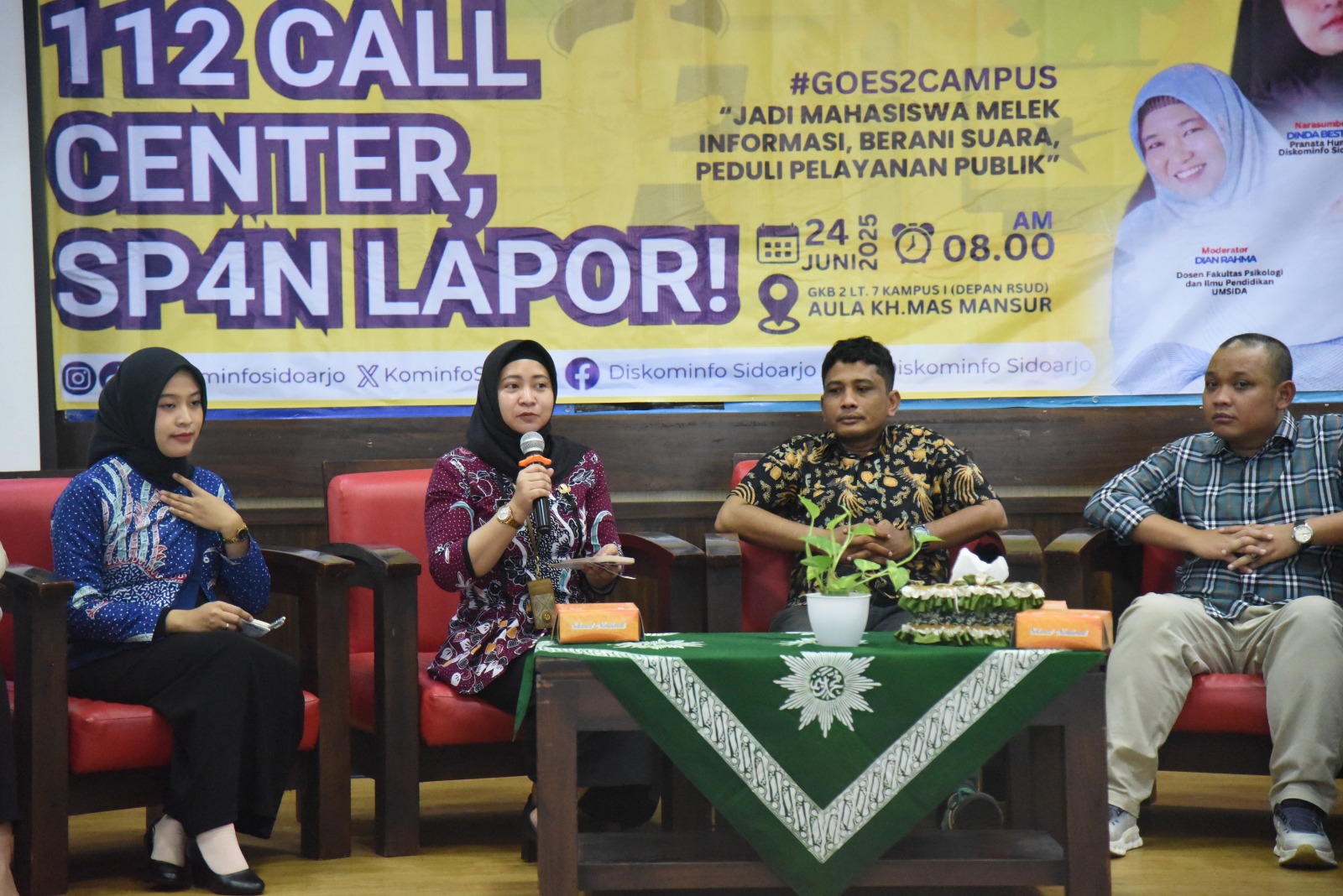Gandeng Umsida, Dinas Kominfo Sidoarjo Kenalkan Layanan PPID, SP4N LAPOR dan Call Center Sidoarjo 112