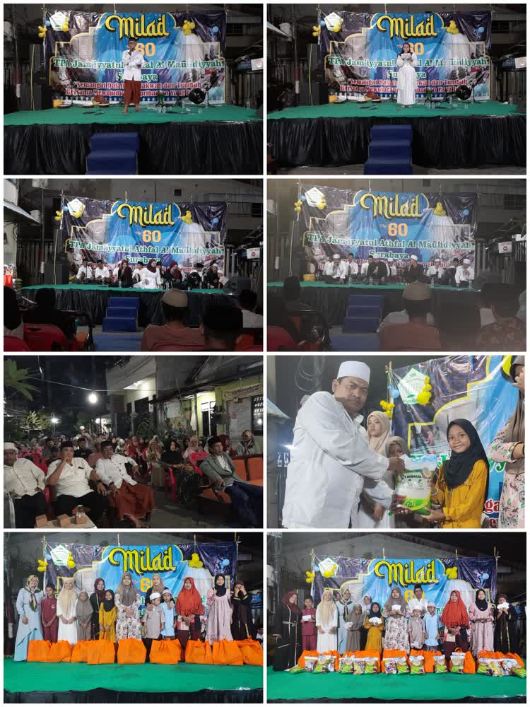 Keterangan Foto: Rangkaian Acara Milad Ke-60 TPA Jam'iyyatul Affal Al Mauludiyyah Surabaya