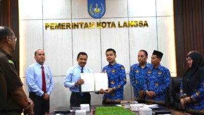 Keterangan Gambar: Pemko Langsa Laksanakan Penandatanganan Kerjasama Dengan Kejaksaan Negeri Langsa Bidang Perdata dan Tata Usaha Negara