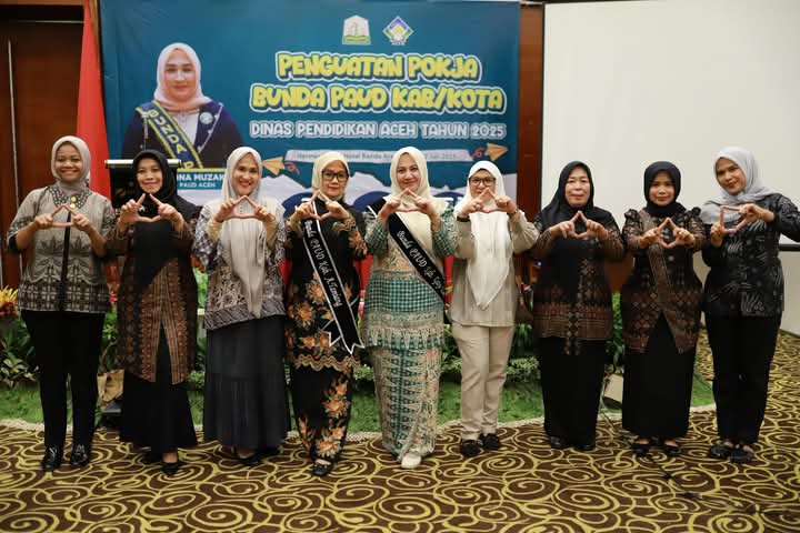 Keterangan Gambar: Ikuti Rakor Pokja Se -Aceh, Bunda Paud Aceh 