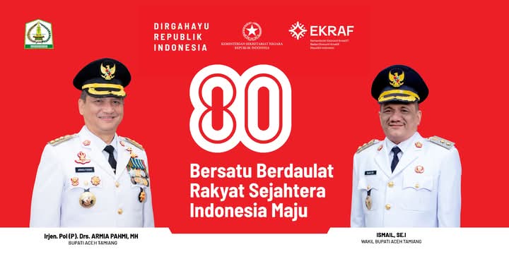 Keterangan Gambar: Keterangan Gambar: Bupati Aceh Tamiang Ajak Warga Kibarkan Bendera Merah Putih