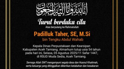 Keterangan Gambar: Bupati Armia Menyampaikan Bela Sungkawa Mendalam Atas Berpulang ke Rahmatullah Padilluk Taher SE, MSi