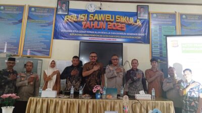 Keterangan Gambar: Ditbinmas Polda Aceh bekerja sama dengan Dinas Pendidikan Aceh melaksanakan program Saweu Sikula di SMK Negeri 1 Pidie
