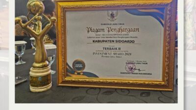 Sidoarjo Raih Dua Penghargaan Investment Award Jatim 2025