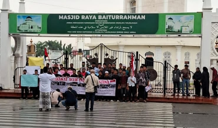Aliansi Rakyat Aceh Bela Palestina (ARABP) kembali menggelar aksi damai