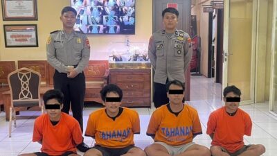 Empat pelaku pengeroyokan yang menyebabkan hilangnya nyawa seseorang saat konser euforia musik hardcore di Pasar Tunjungan
