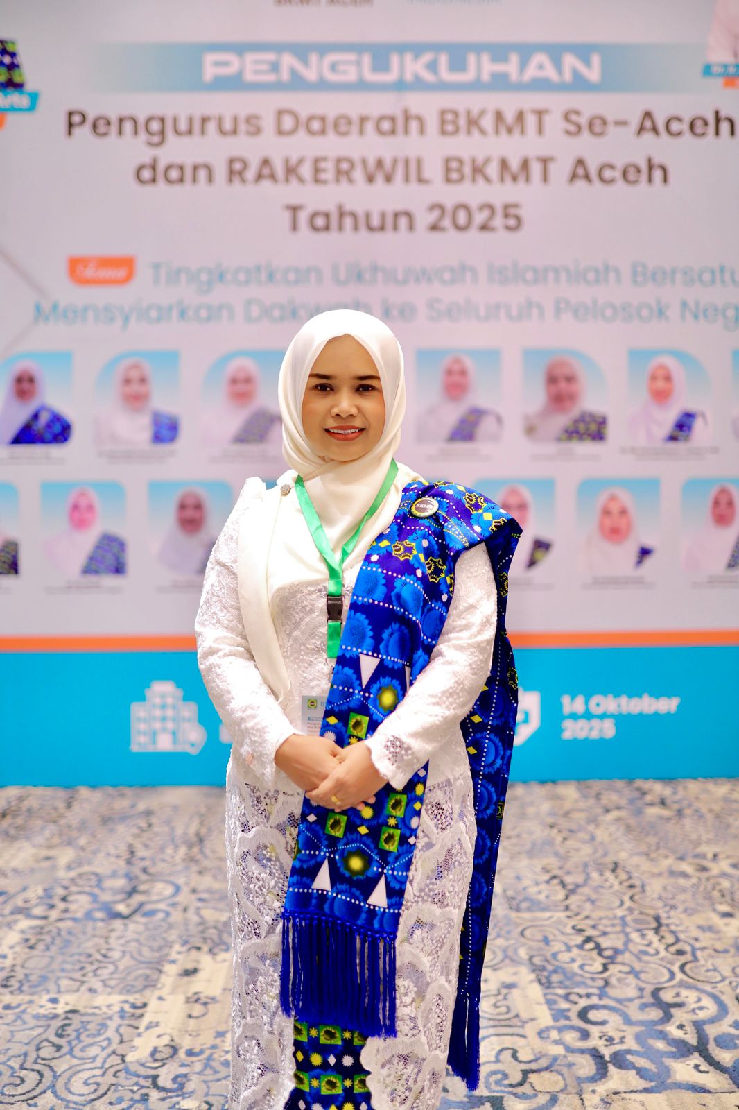 Lindawati Ismail usai dilantik dan dikukuhkan menjadi Ketua Pengurus Daerah Badan Kontak Majelis Taklim (BKMT) Aceh Tamiang masa jabatan 2024-2029