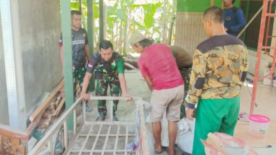 TMMD ke-126 Kodim 0816/Sidoarjo Renovasi Rumah Warga Tak Layak Huni di Desa Kedondong