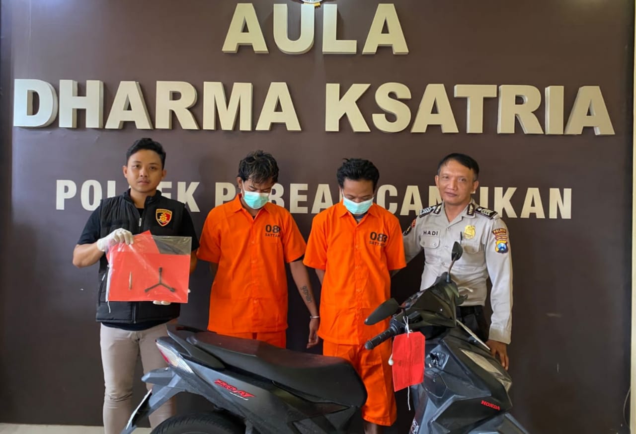 Unit Reskrim Polsek Pabean Cantikan berhasil meringkus dua pelaku pencurian sepeda motor Honda Beat