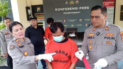 Kapolsek Rungkut, AKP Agus Santoso Gelar Konferensi pers curanmor