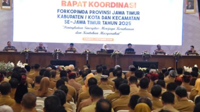 Hadiri Rakor Forkopimda Jatim, Bupati H.Subandi Perkuat Kolaborasi Wujudkan Kesejahteraan Sidoarjo