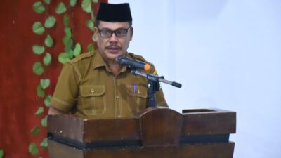 Mewakili Bupati Aceh Tamiang, Plt. Sekretaris Daerah, Drs. Syuibun Anwar membuka Sosialisasi Sertifikasi Produk Halal Majelis Permusyawaratan Ulama