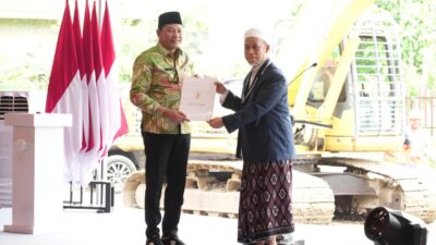 Bupati Subandi Dampingi Menko PM Muhaimin Iskandar Resmikan Groundbreaking Pembangunan Ulang Ponpes Al Khoziny