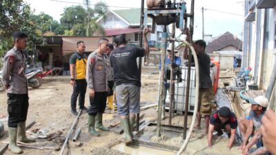 Polri terus menggenjot pembangunan sumur bor di berbagai titik di Kabupaten Aceh Tamiang sebagai bentuk kepedulian terhadap kebutuhan dasar