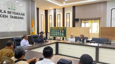 Bupati Aceh Tamiang, Irjen Pol. (Purn) Drs. Armia Pahmi MH menerima kunjungan Bupati Tulungagung H. Gatut Sunu Wibowo S.E M.E