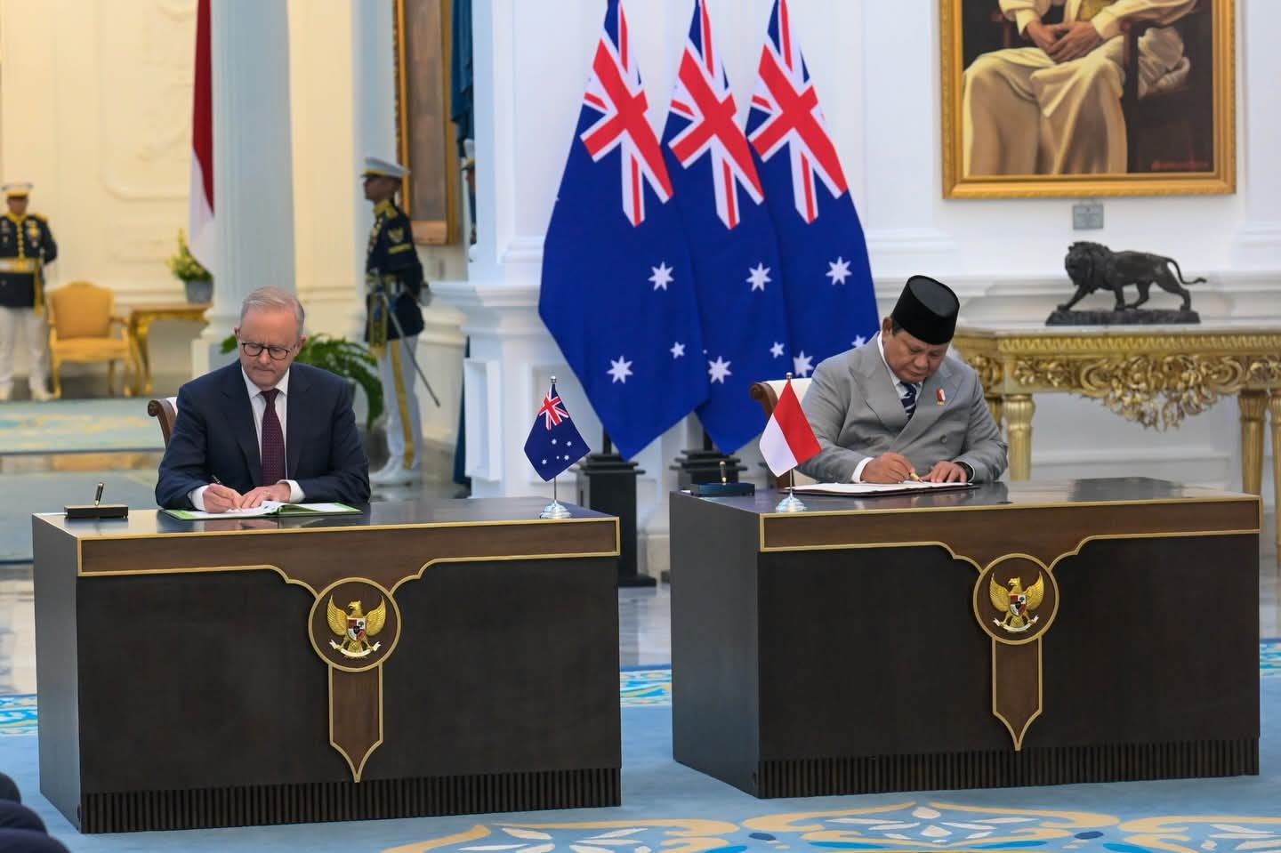 Presiden RI Prabowo Subianto dan PM Australia Anthony Albanese menegaskan komitmen bersama untuk terus memperkuat kemitraan strategis Indonesia dan Australia