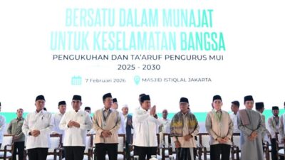 Presiden Prabowo Subianto menghadiri acara Bersatu dalam Munajat untuk Keselamatan Bangsa serta Pengukuhan dan Ta’aruf Pengurus Majelis Ulama Indonesia (MUI)