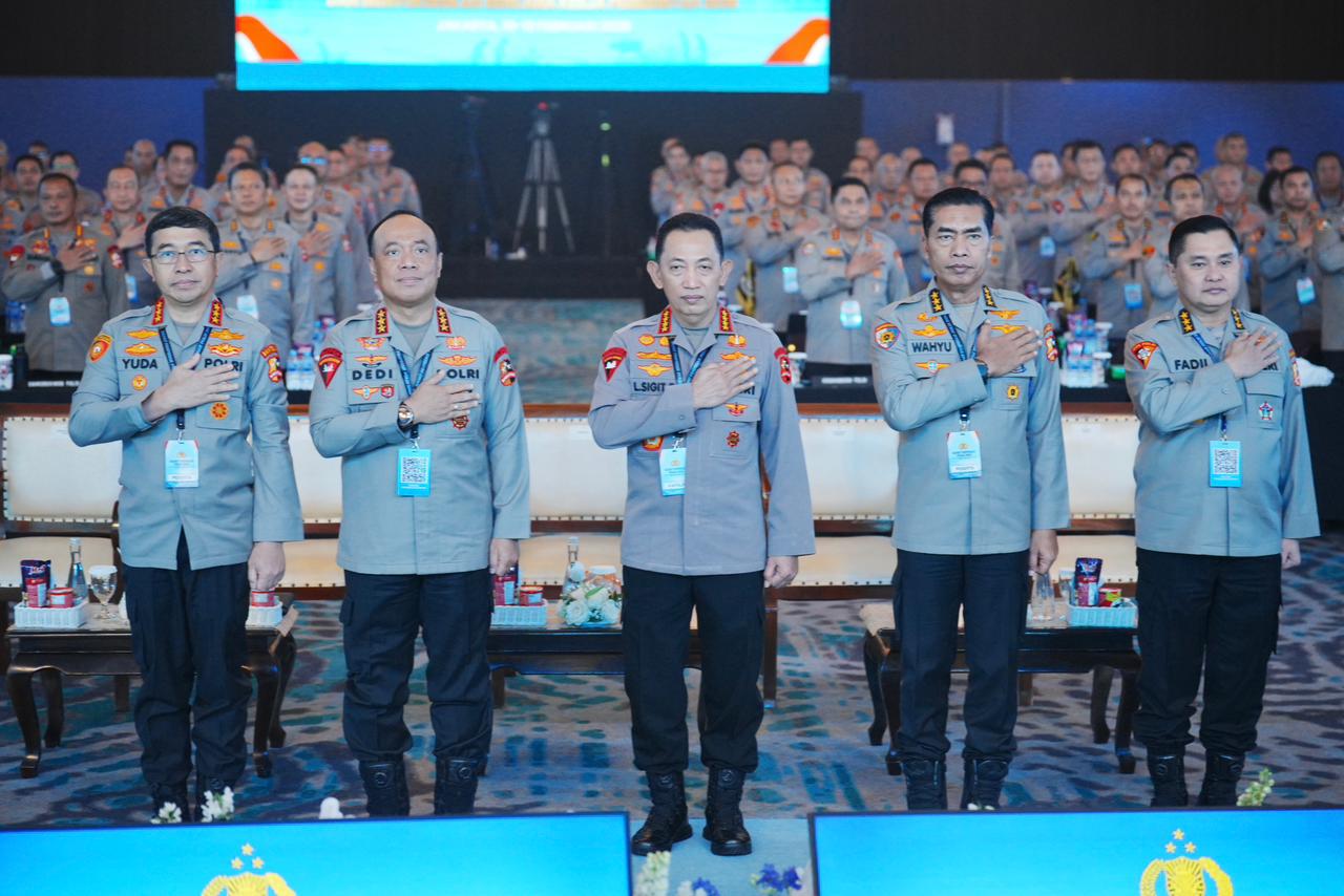 Kapolri Jenderal Listyo Sigit Prabowo membuka sekaligus memberikan arahan di Rapat Pimpinan (Rapim) Polri.
