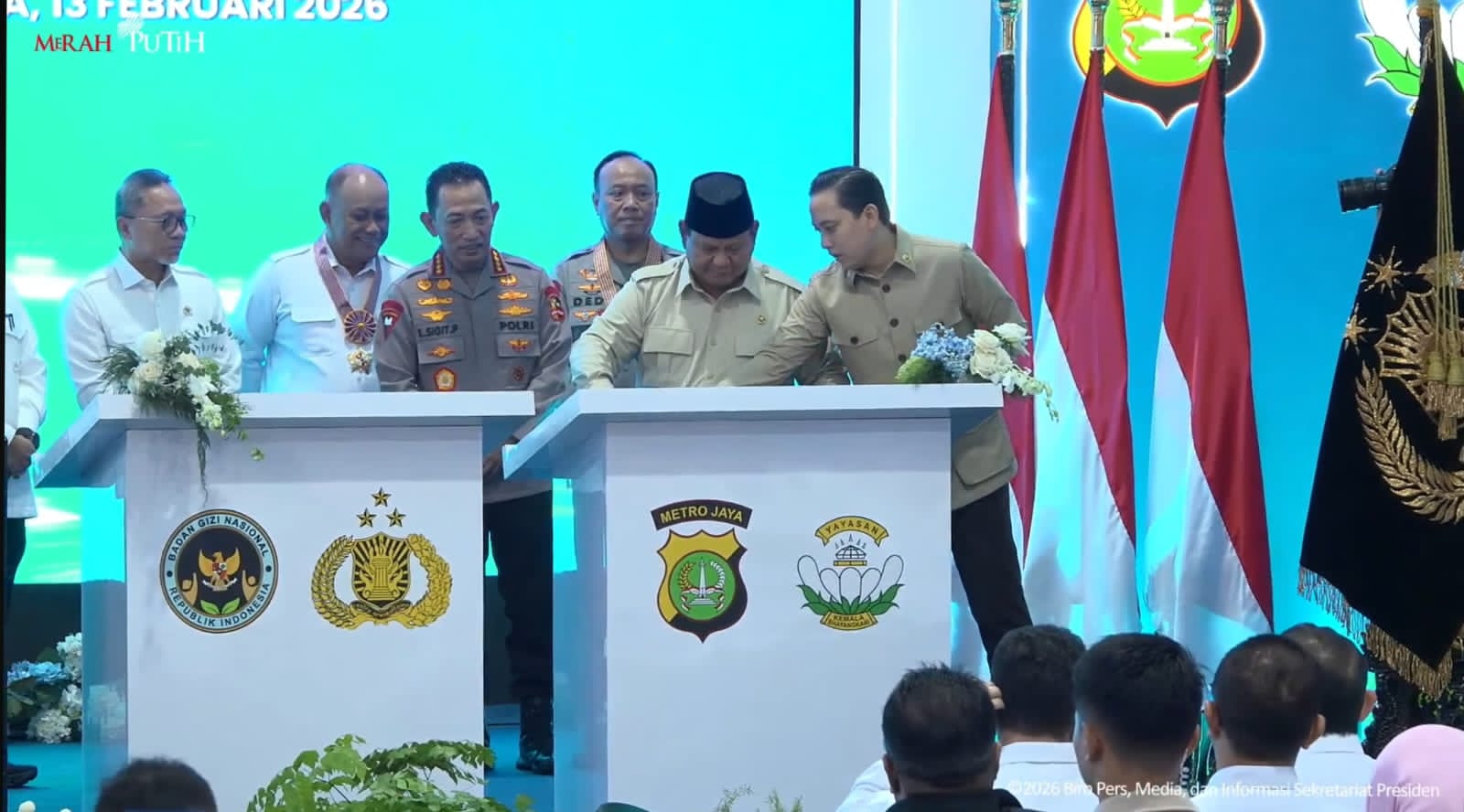 Presiden RI Prabowo Subianto meresmikan gudang ketahanan pangan