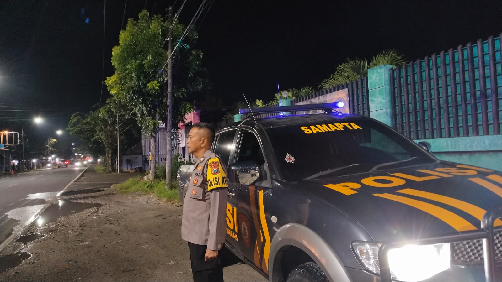 Jajaran Polsek Kwanyar melaksanakan patroli sahur pada Kamis (19/2/2026) dini hari