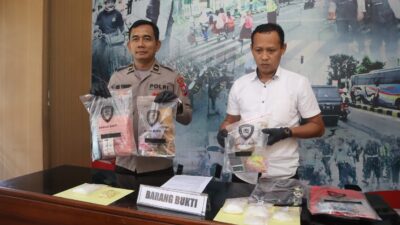 Satresnarkoba Polres Madiun Kota Polda Jawa Timur berhasil mengungkap Dua kasus peredaran narkotika jenis sabu