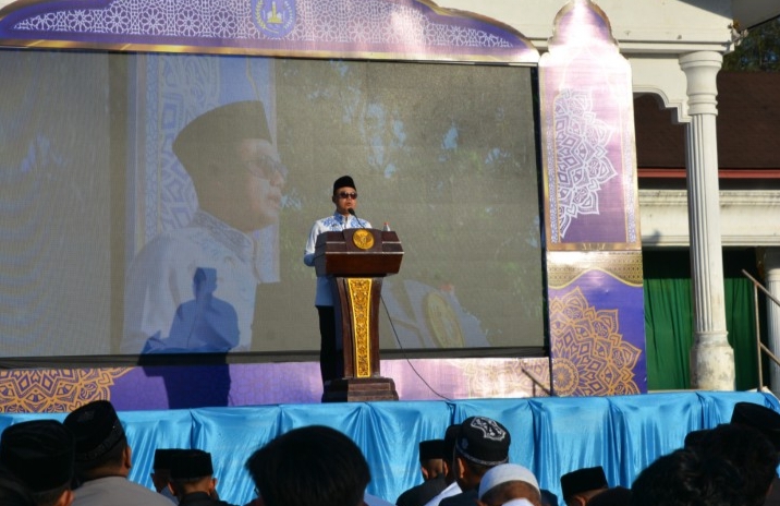Pemerintah Kota (Pemko) Langsa menggelar Shalat Hari Raya Idul Fitri 1 Syawal 1447 H/2026 M di Lapangan Merdeka Kota Langsa