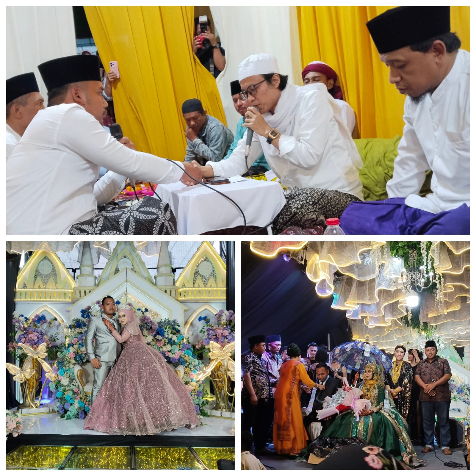 H. Muhajjah Zubair dengan Istri Hj. Fadilah menikahkan adik kandung Hasnia dan Imam Bukhori menjadi pasangan samawa