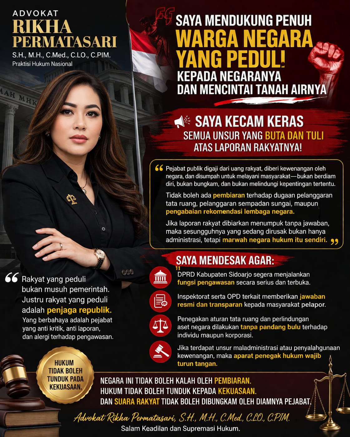 Advokat Rikha Permatasari, S.H., M.H., C.Med., C.LO., C.PIM.