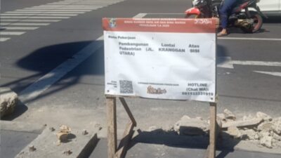 Keterangan foto: Pembangunan Lantai Atas Pedestrian Jalan Kranggan Sisi Utara Surabaya