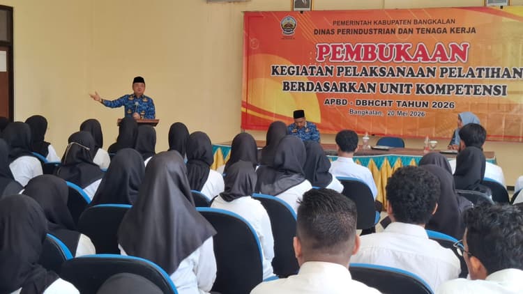 Wakil Bupati Bangkalan Fauzan Ja'far saat Memberikan Sambutan Pada Pembukaan Pelatihan