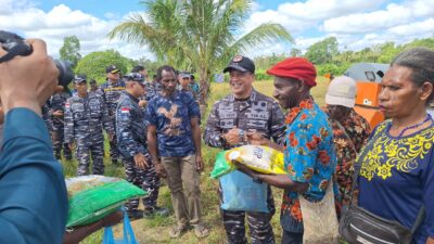 Bersama Masyarkat Papua, Kodaeral XI Gelar Panen Raya Padi dan Bakti Sosial di Merauke, Guna memperkuat Ketahanan Pangan Nasional