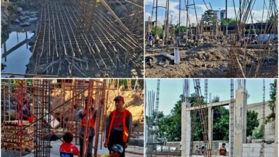 Foto: Pembangunan Gedung Puskesmas Sidosermo TA 2026. Mutu dan spesifikasi pembesian menjadi sorotan serta perlu diverifikasi kesesuaiannya dengan gambar rencana (bestek) dan dokumen kontrak.